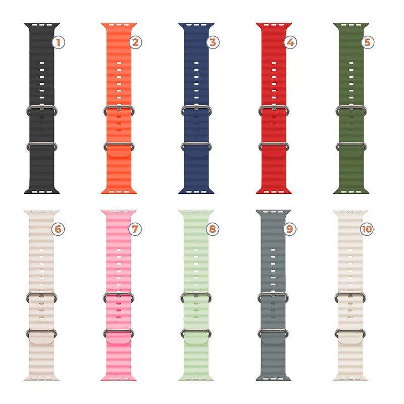 Correa Silicona con Ocean Apple Watch 42/44/45/49 mm 10 Colores