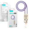 Apokin Cordon-Cable 2en1 60W 120cm de Tipo- C a Tipo- C - Lila