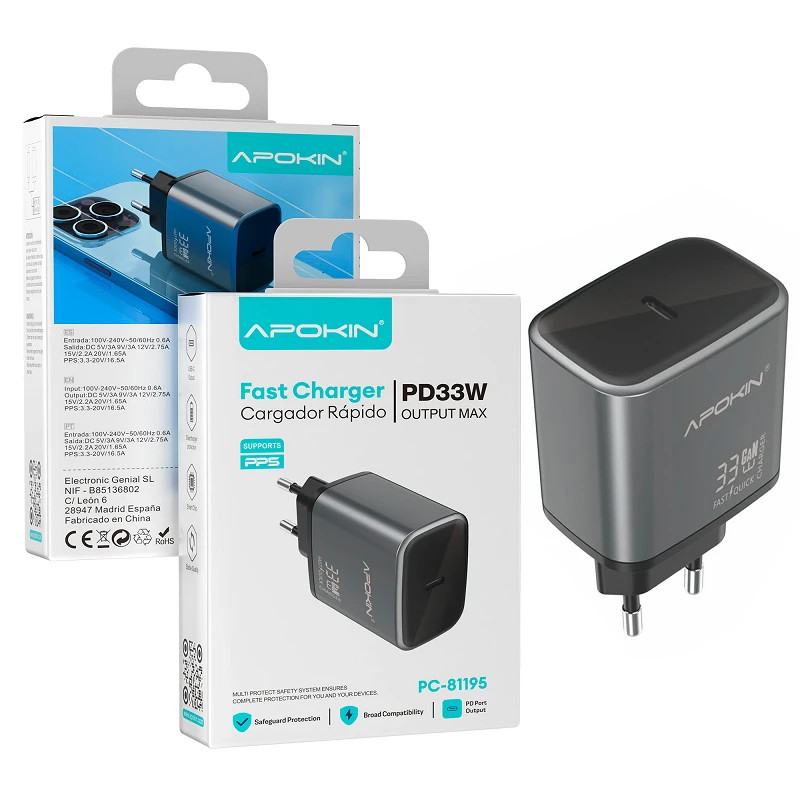 Cargador Red Tipo-C 33W APOKIN 81195