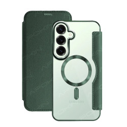 Funda Mocome de Tapa Cromado con Magsafe para Samsung S25 Plus - 7 Colores