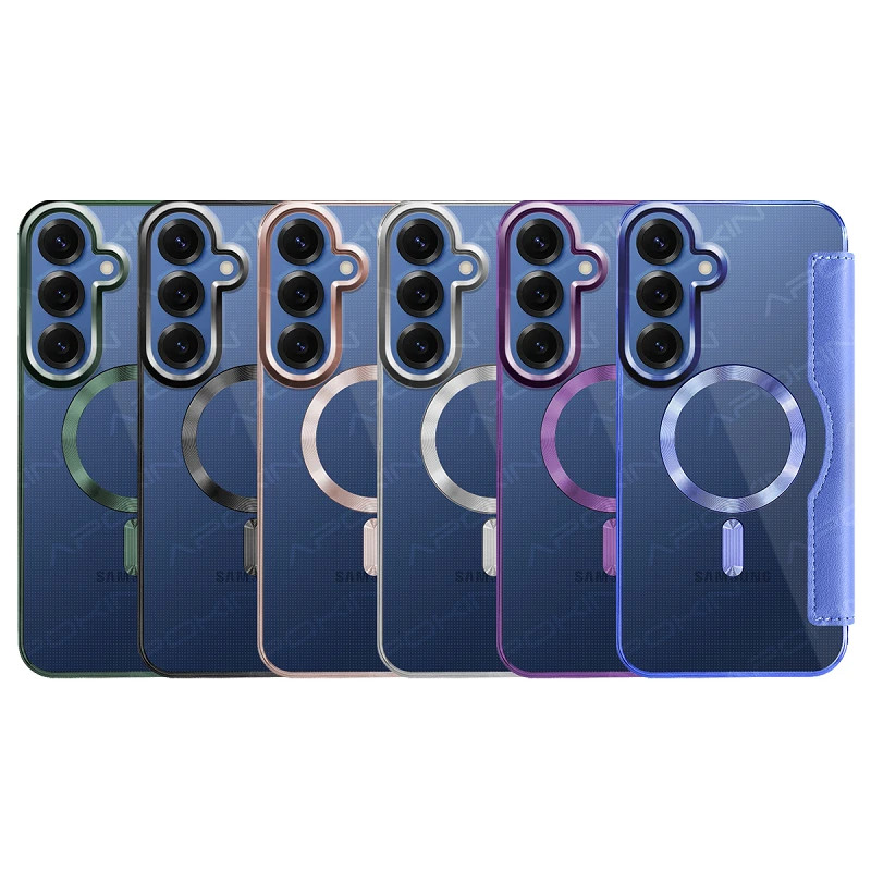 Funda Mocome de Tapa Cromado con Magsafe para Samsung S25 - 6 Colores