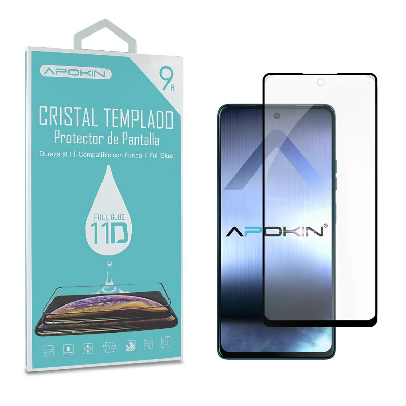 Cristal templado Full Glue 11D Premium Moto G75 Protector de Pantalla Curvo Negro