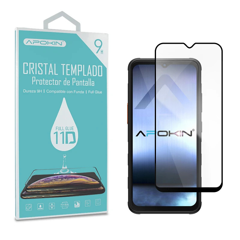 Cristal templado Full Glue 11D Premium Samsung XCover 7 Protector de Pantalla Curvo Negro