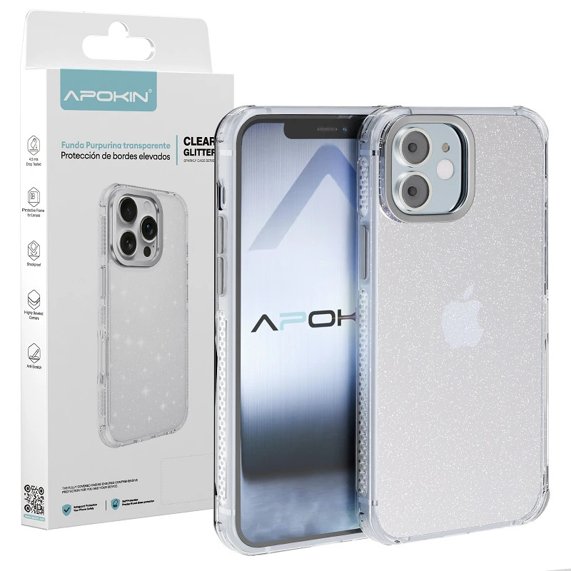Funda Purpurina Transparente iPhone 12
