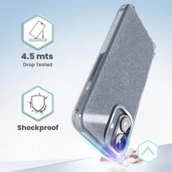 Funda Purpurina Transparente iPhone 16 Plus