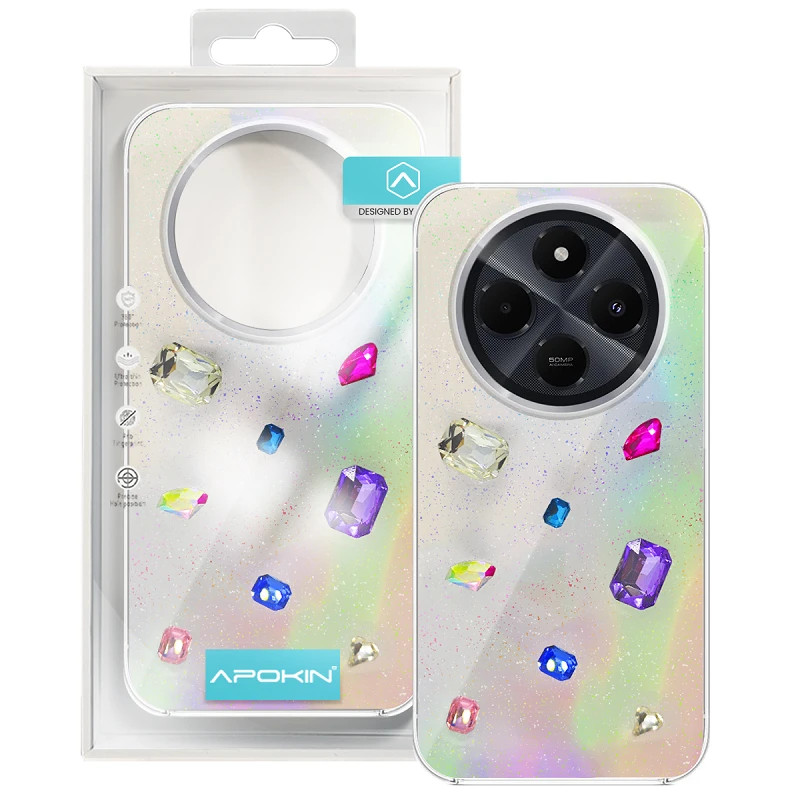 Funda Iridiscente con Piedras para Xiaomi Redmi 14C