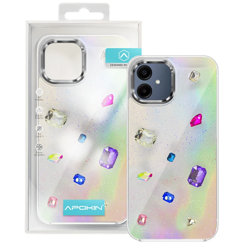 Funda Iridiscente con Piedras para Samsung A06