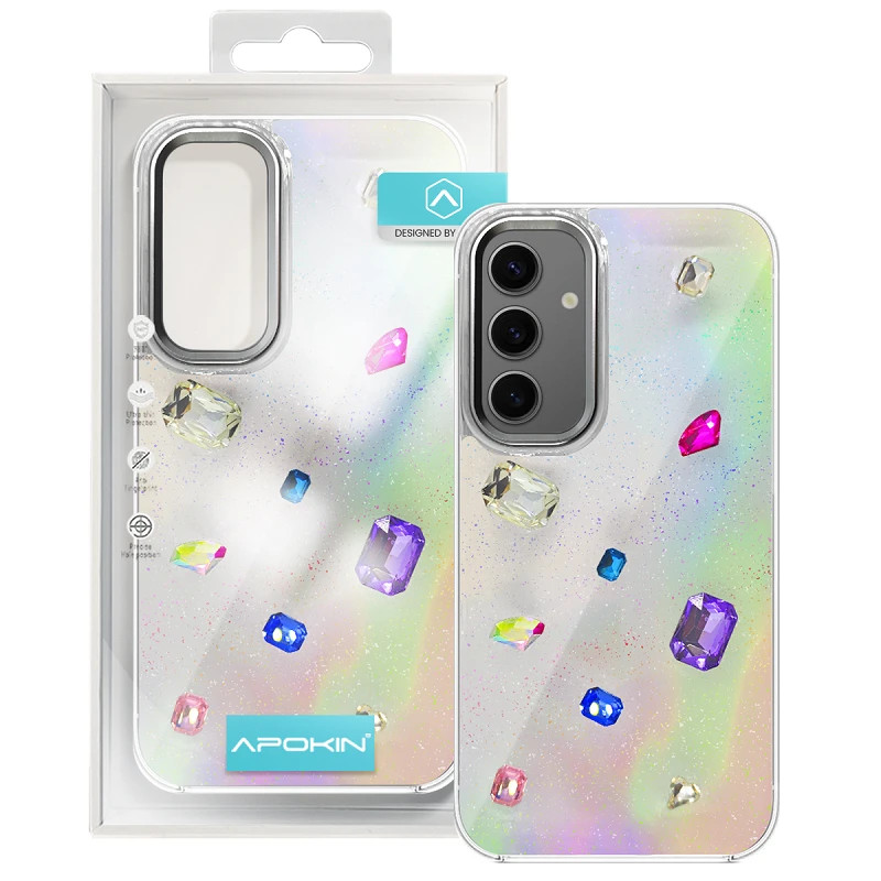 Funda Iridiscente con Piedras para Samsung S24/S25