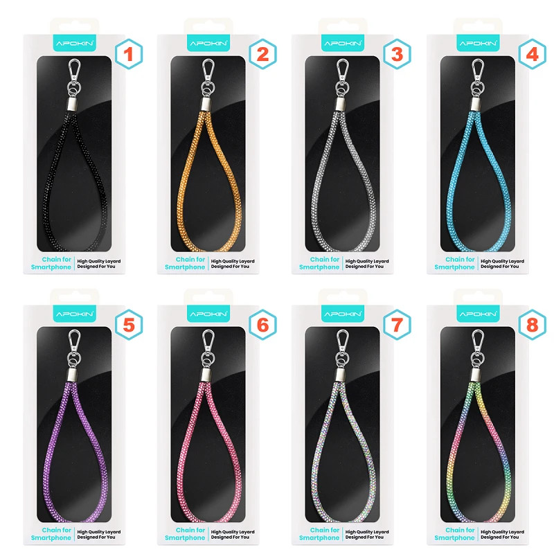 Cordón Muñequero de Diamante con Adaptador para Colgar Móvil Universal