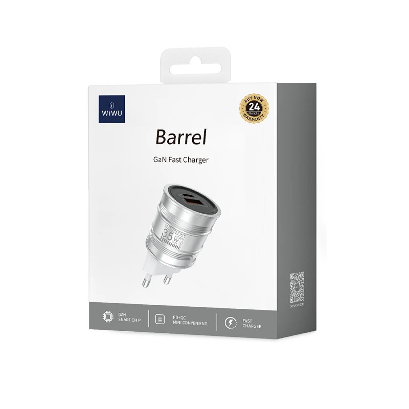 Wiwu Cargador 35W Coche 2EN1 Barrel U-028
