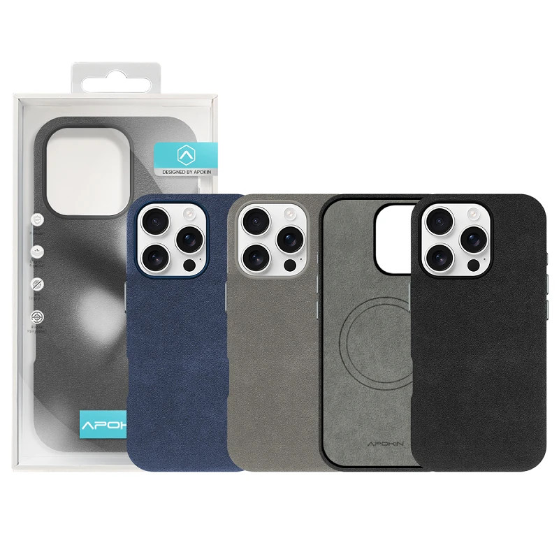 Funda Piel Alcántara para iPhone 15 Pro Max 3 Colores