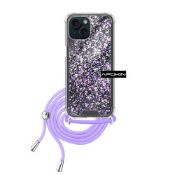 Funda Gel transparente con Cordón iPhone 15 Plus 4-Colores