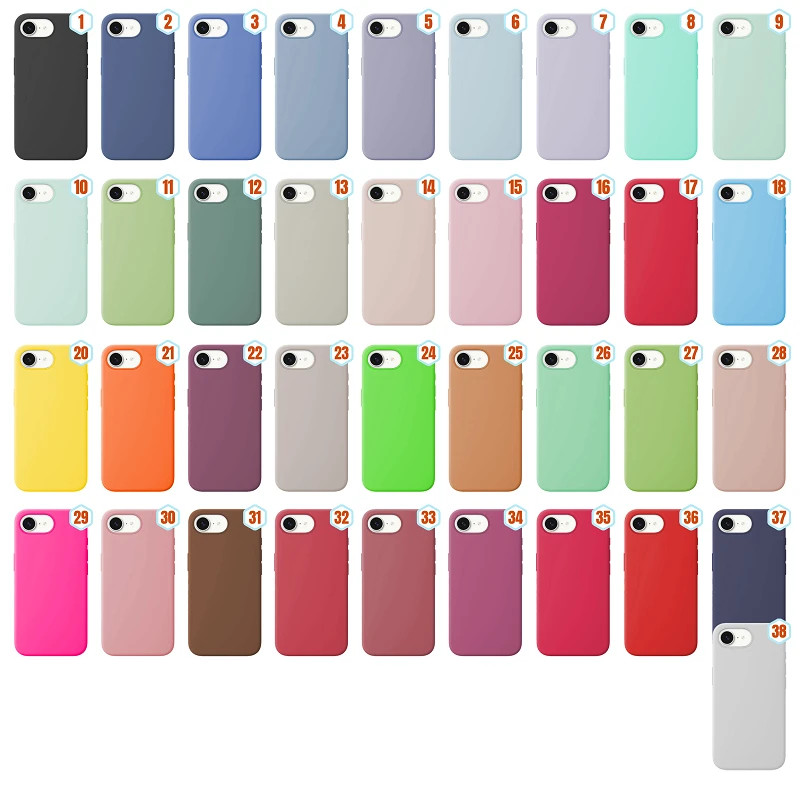 Funda Silicona Liquida Efecto Piel iPhone 16E disponible en 38 Colores