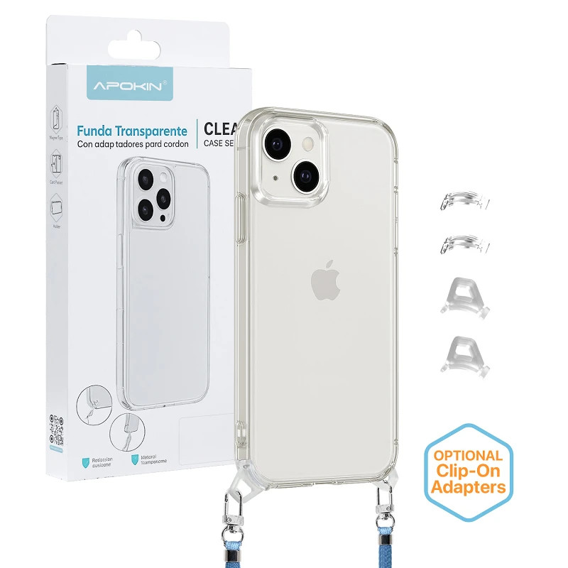 Funda 2en1 ClearStrap Transparente para iPhone 15 Plus/14 Plus