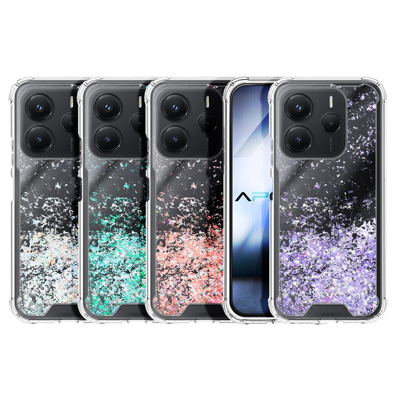 Funda Gel transparente purpurina Xiaomi Redmi Note 14 4G 4 -Colores