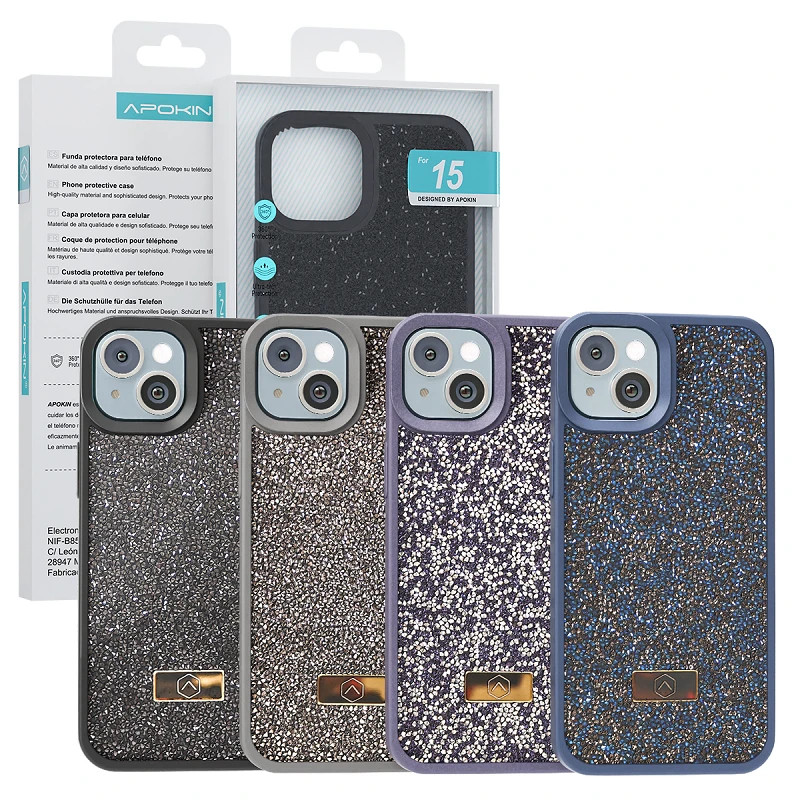 Funda Silicona con Cristales Diamante iPhone 16E - 4 Colores