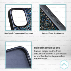 Funda Silicona con Cristales Diamante iPhone 16E - 4 Colores