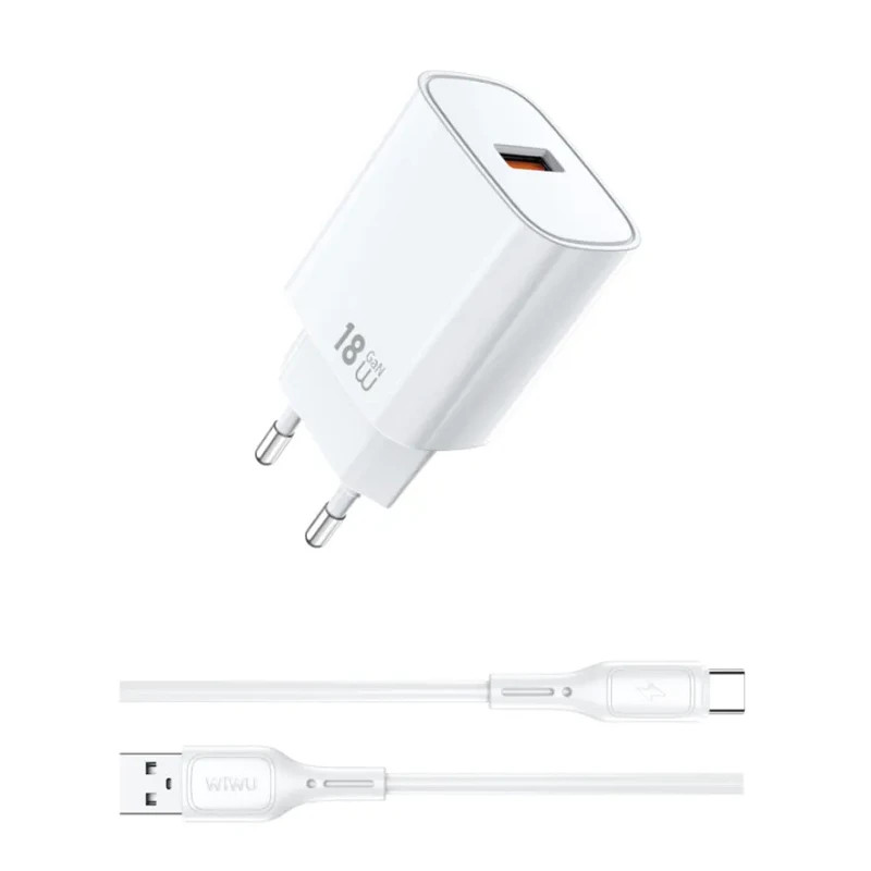 WIWU Wi-G006 A-C Cargador Rápido de 18W con Puerto USB-A