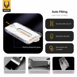 Cristal templado Auto Instalable Grade A+ iPhone 14 Pro MaxColor Negro