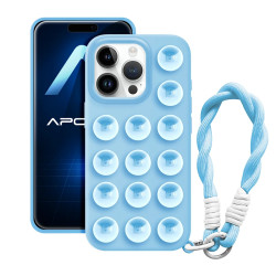 Funda Silicona Ventosa con Cordon para iPhone 14 Pro 6-Colores