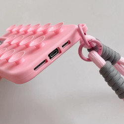 Funda Silicona Ventosa con Cordon para iPhone 14 Pro 6-Colores