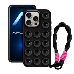 Funda Silicona Ventosa con Cordon para iPhone 15 Pro 6-Colores