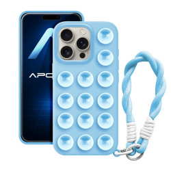 Funda Silicona Ventosa con Cordon para iPhone 15 Pro 6-Colores