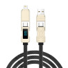 Wiwu Cable 4en1 Tipo-C/Lightning C039 100W Titan 0.15M Blanco