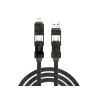 Wiwu Cable 4en1 Tipo-C/Lightning C039 100W Titan 155M Negro