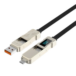 Wiwu Cable 4en1 Tipo-C/Lightning C039 100W Titan 155M Negro