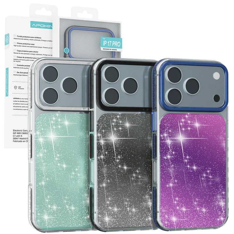Funda Purpurina Apokin iPhone 17 Pro 3 Colores