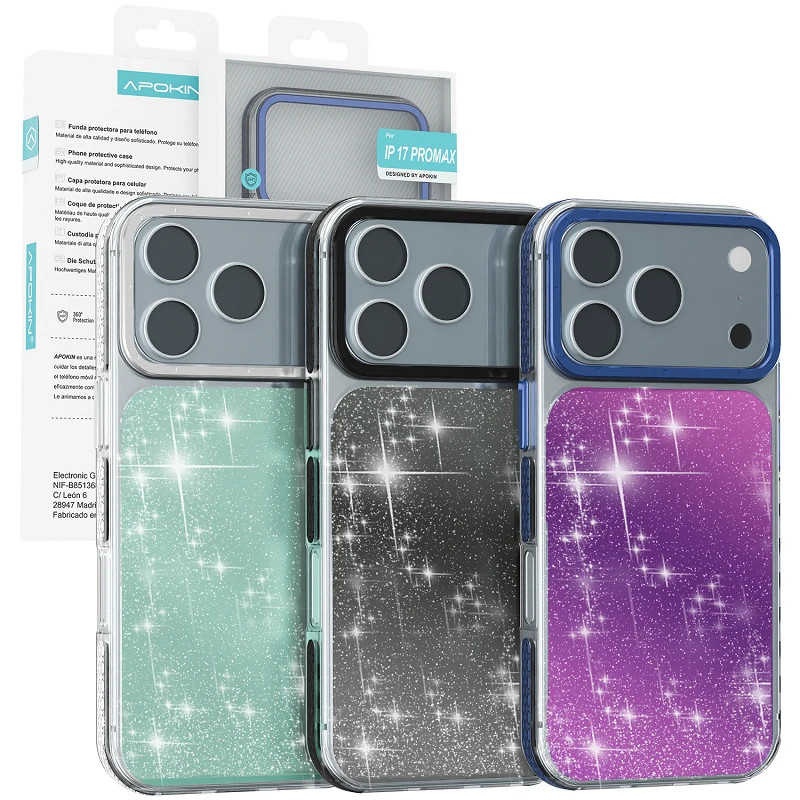 Funda Purpurina Apokin iPhone 17 Pro Max 3 Colores