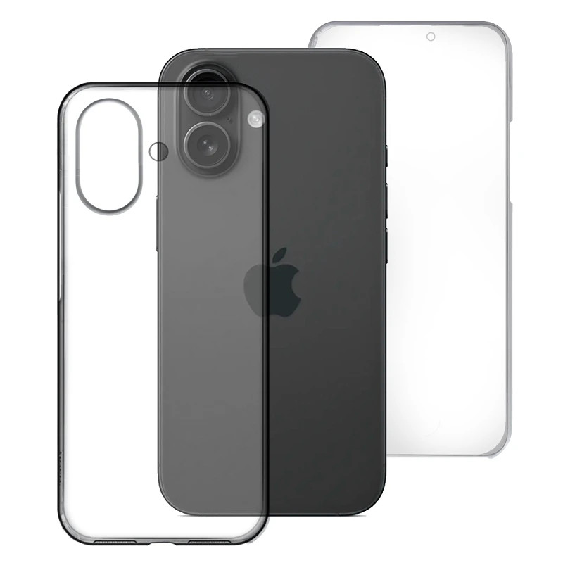 Funda Doble iPhone 17 Silicona Transparente Delantera y Trasera