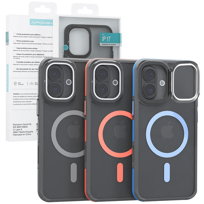Funda Magsafe Smoked Con Cubre Camara iPhone 17 3-Color