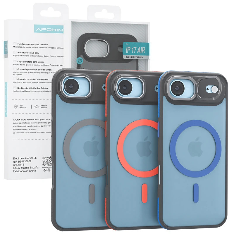 Funda Magsafe Smoked Con Cubre Camara iPhone 17 Air 3-Color