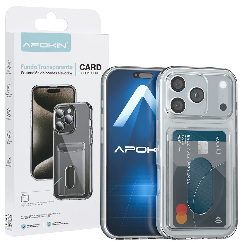 Funda Transparente con Tarjetero para iPhone 17 Pro