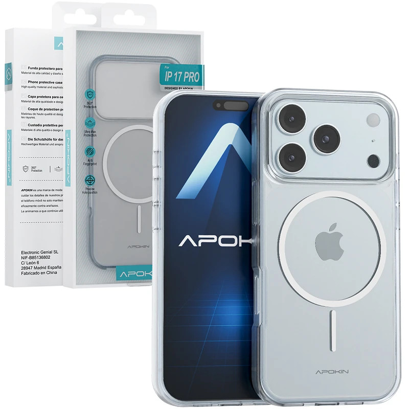 Funda Apokin Transparente MagSafe Slim para iPhone 17 Pro