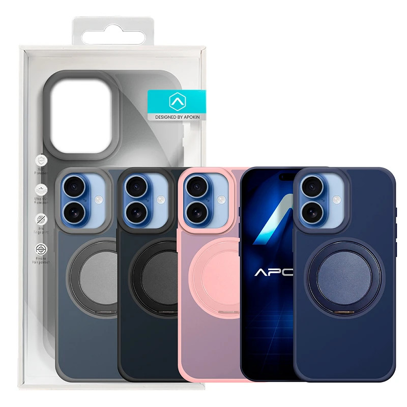 Funda Smoked Con Soporte Giratorio para iPhone 17