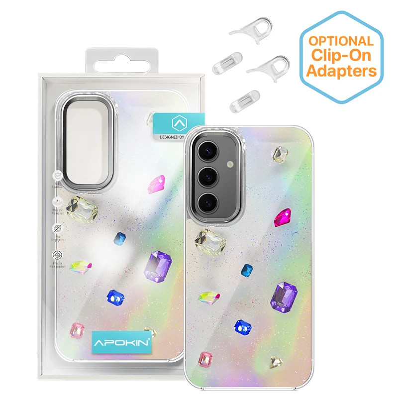 Funda Iridiscente con Piedras para Samsung S25 FE