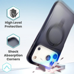 Funda Carbono con Anilla y Soporte para Iphone 17 Pro