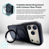 Funda Carbono con Anilla y Soporte para Iphone 17 Pro