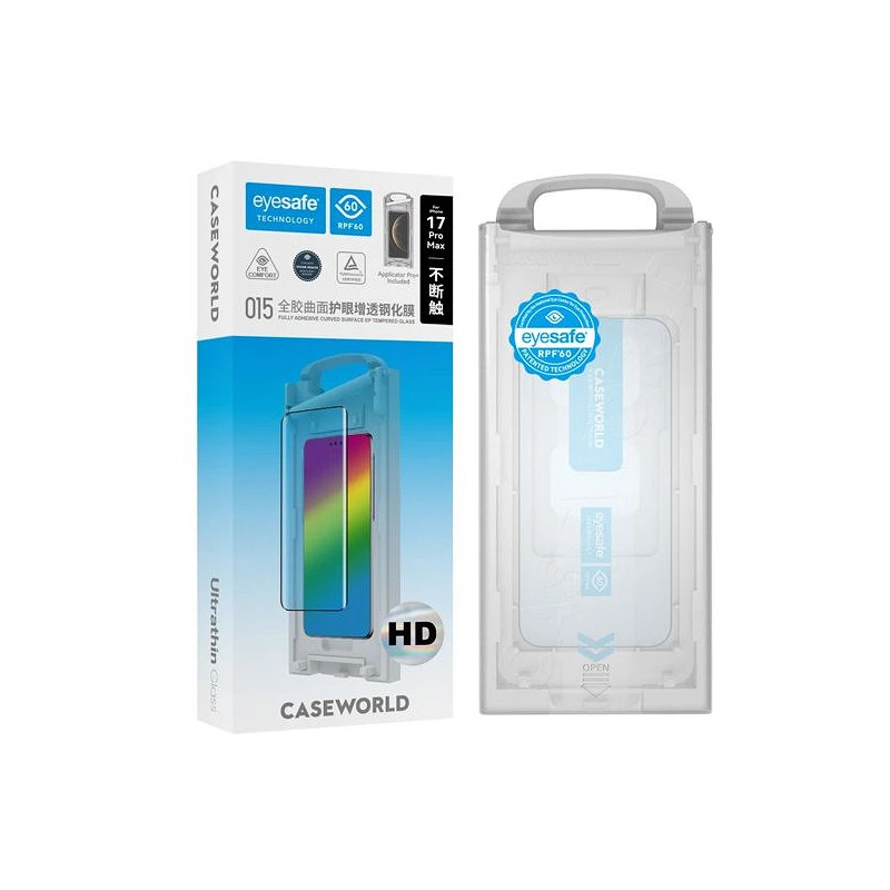 Cristal Templado 0.15mm Eyesafe Auto-Instalable iPhone 17/16 Pro CaseWorld