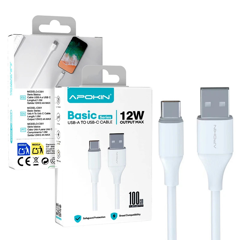 Cable USB-A a USB-C Basic Series 12W | Apokin 81751