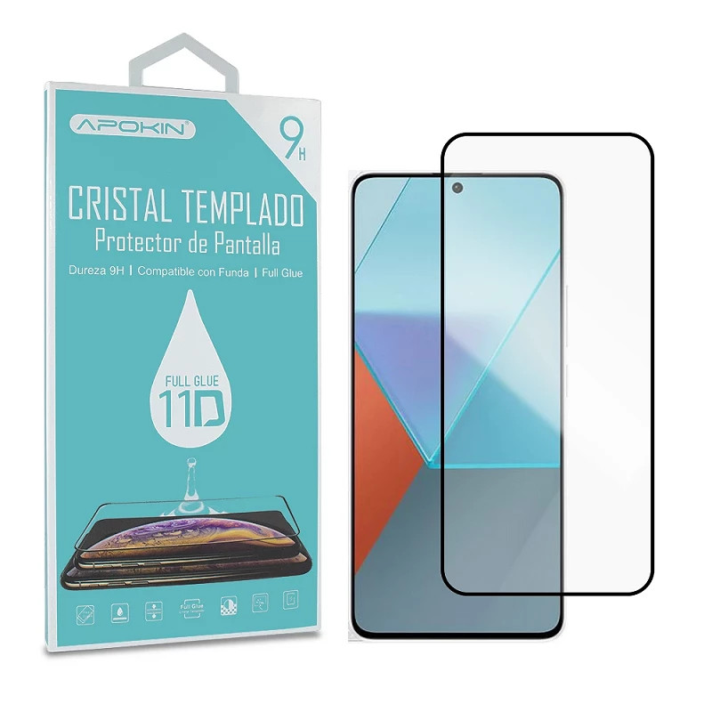 Cristal templado Full Glue 11D Premium Redmi Note 13/13 Pro Protector de Pantalla Curvo Negro