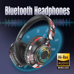 Auricular Gaming Bluetooth R25 Luz RGB Wireless Negro