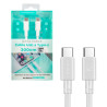 Cable de Datos y Carga Ultra Rápida 3.0A USB-C/USB-C 5A 100W Cable Alto Rendimiento 3Metros - Blanco