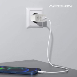 Cargador Rápido Entrada 18w 3.0 USB-A 3.1A Lightning APOKIN - Blanco