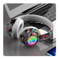 Auriculares Diadema inalámbricos RGB Deepbass R9 Negro