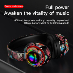 Auriculares Diadema inalámbricos RGB Deepbass R9 Negro