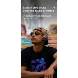 Auriculares Diadema inalámbricos RGB Deepbass R9 Negro